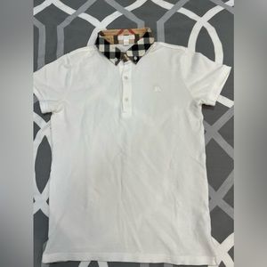 Boys Burberry Polo, Size- 14y, Color- White